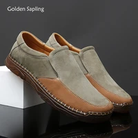 golden sapling retro loafers fashion leather shoes men classics driving flats leisure footwear handmade sewing mens casual shoe