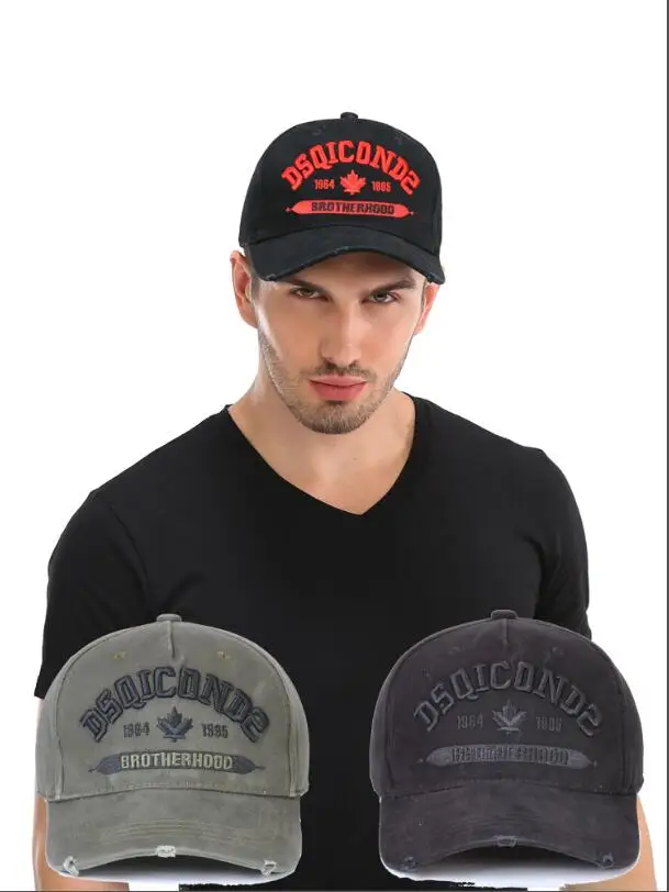 

2022 Authentic Cotton ICON Letter Hat Embroidered DSQ2 Black Dad Hip Hop Baseball Cap Snapback Hat Men's Women's Hat