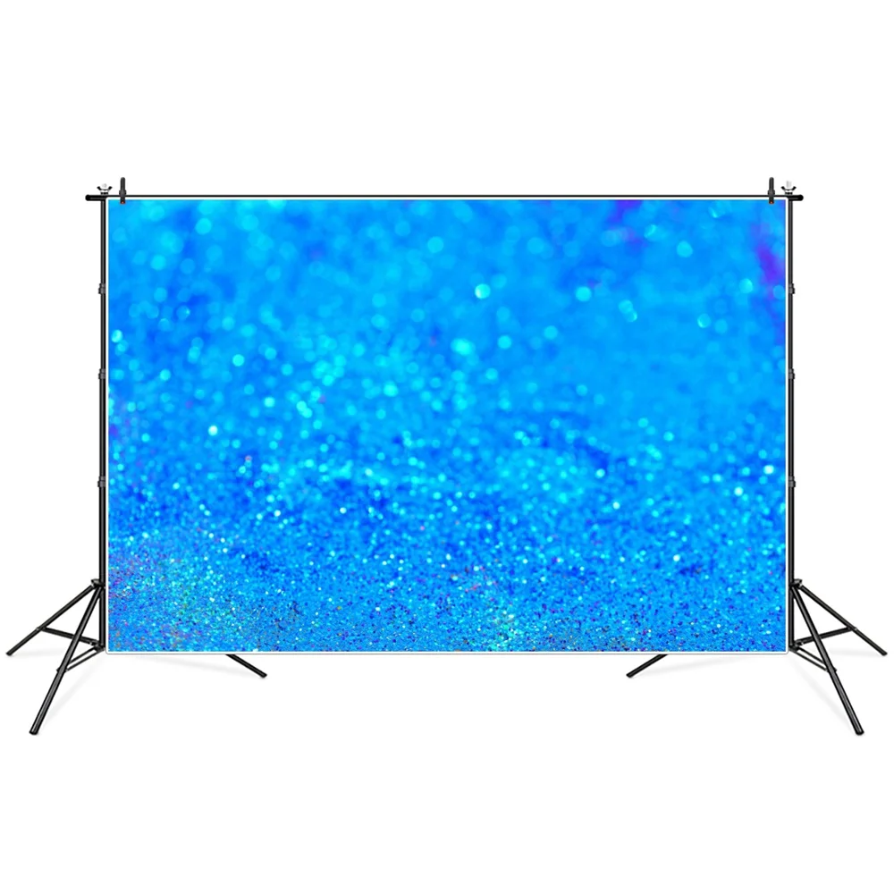 

Dreamy Blue Glitters Sequins Light Bokeh Photography Backdrops Custom Baby Party Decoration Studio Photo Booth Backgrounds Props