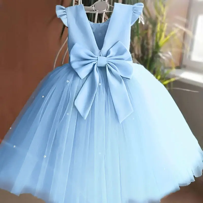 

Kids Dresses for Girls From 1-5 Years Party Children's Clothing Bow Princess Dress Baby Toddler Tutu Wedding Evening Girl Dress