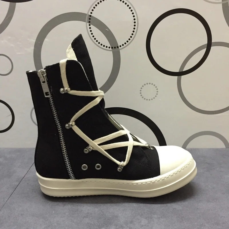 Rick Series Canvas High-top Pentagram Fashion Comfortable Men Women Couple Casual Shoes Trendy Shoes Rric Owees  Platform Heels