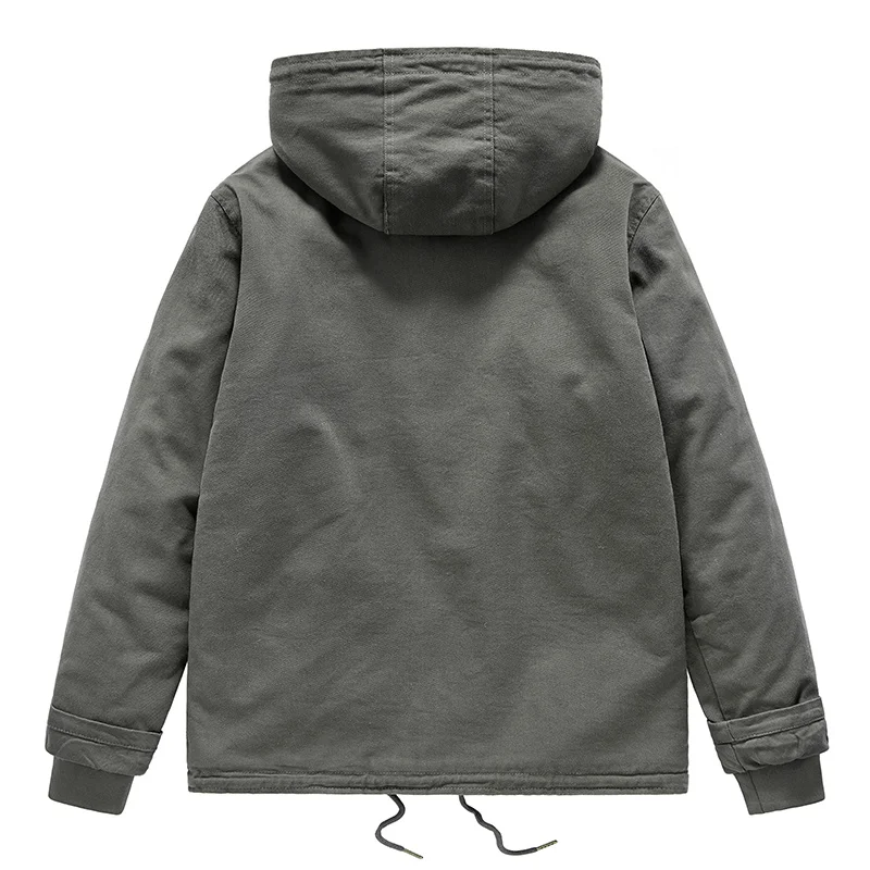 Mens Winter Jacket Parkas Coat Cotton Hooded Jacket Men Thicken Warm Casual Outerwear Fleece Overcoat Clothes Male New 5XL