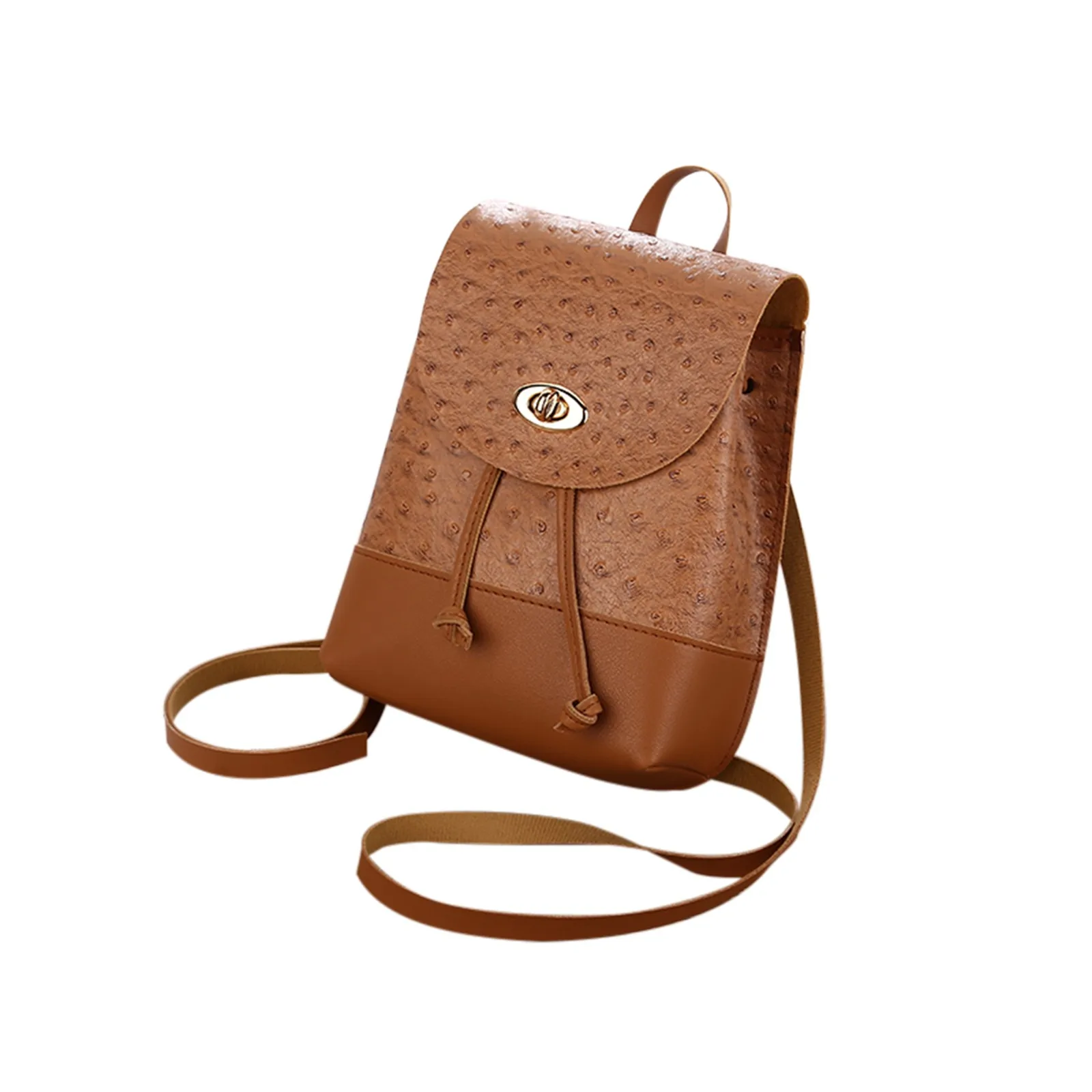 

Leather Purse Backpack for Women Small Backpack Type Ladies Backpack Anti- Cover Small Drawstring Lock Camera Backpack for Women