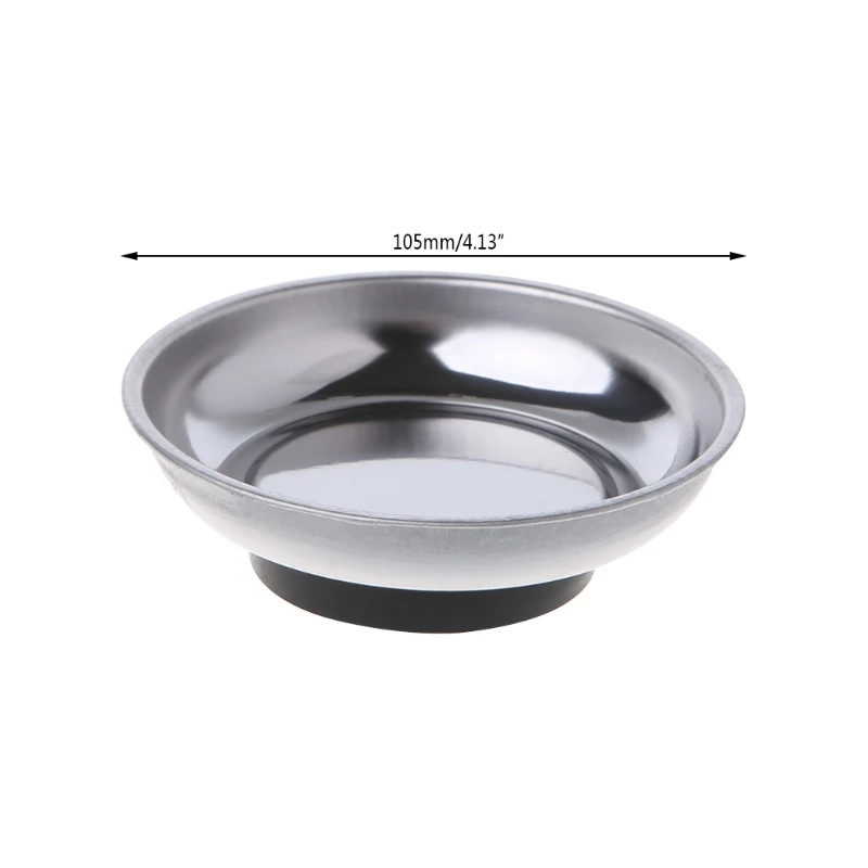

Round Magnetic Parts Tray Bowl Dish Stainless Steel Garage Holder Tool Organizer 896B