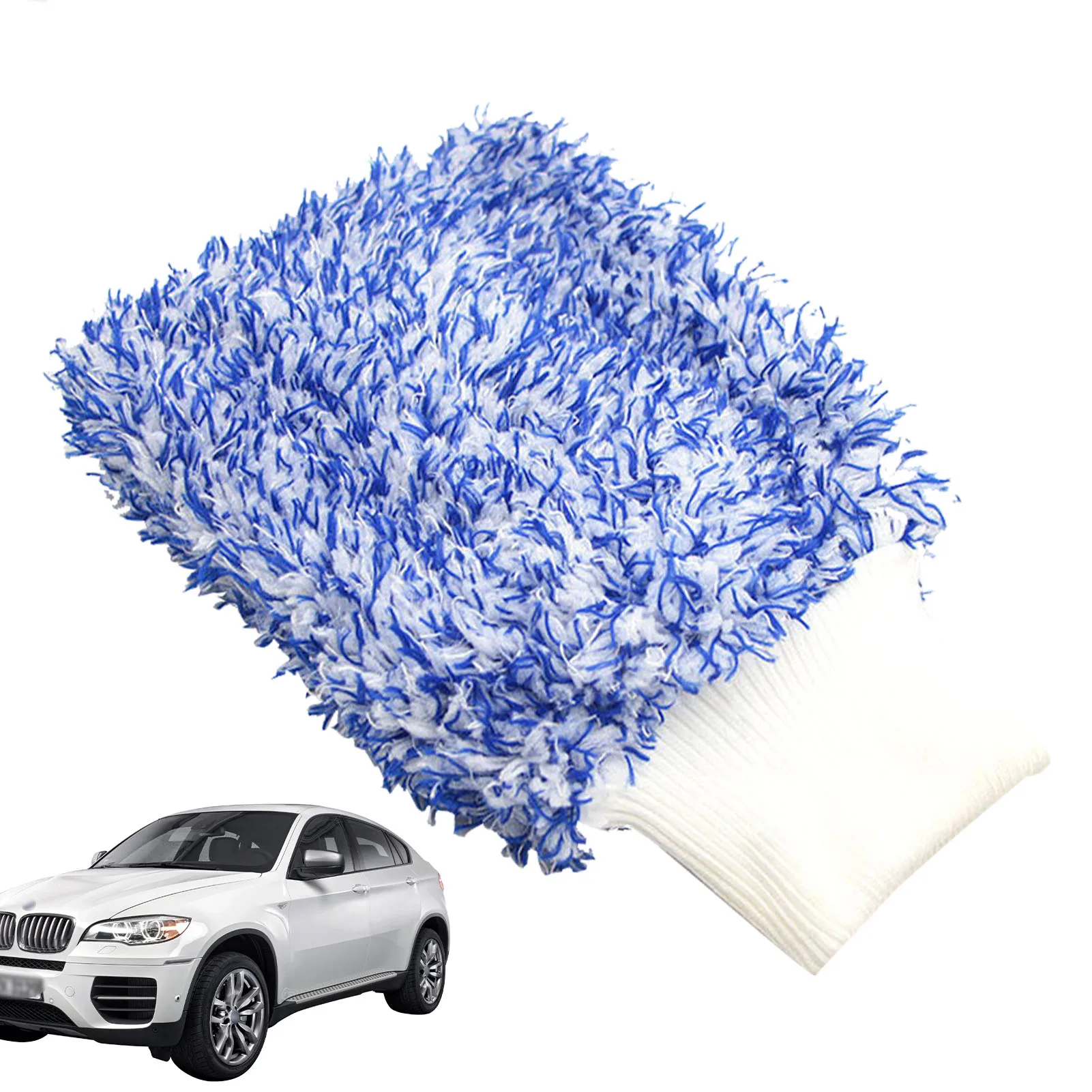 

Microfiber Wash Mitt for Cars Lint Free Scratch Free Double-Sided Microfiber Cleaning Mitt Lint Free Wash Glove And Microfiber