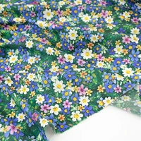 145x50cm spring and summer oil painting style floral 60s cotton poplin sewing fabric making shirt dress skirt blouse cloth