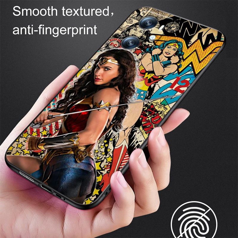 Искусство W-Wonder W-Womans Cool для OPPO Find X6 X5 X3 A54S A5 A94 A16 A53S A57 A74 A72 A98 A78 A96 A9 5G черный ТПУ