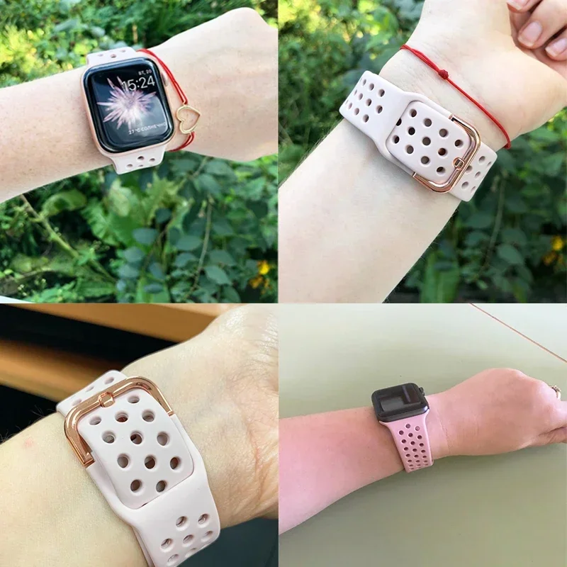 Фото Силиконовый ремешок для Apple Watch 1110 42 мм 46 мм Ultra 3/2/1 49 мм Спортивный браслет iWatch 9 8 7 6 5 4 SE 3 45 мм 44 мм 41 мм 40 мм Ремешок №3
