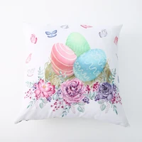 2022 happy easter day pillowcase colorful flower pillow case double bed cushion cover decorative cushions for elegant sofa 45x45