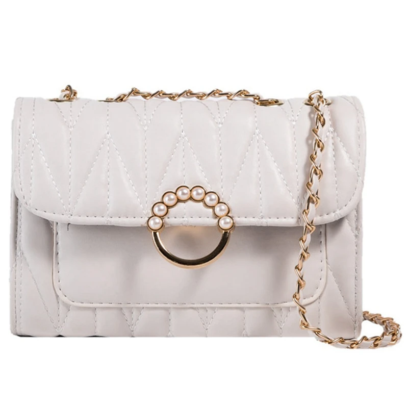 

Pleated Chain Small Bag For Women Trendy Western Style Shoulder Messenger Bag Small Square Bag
