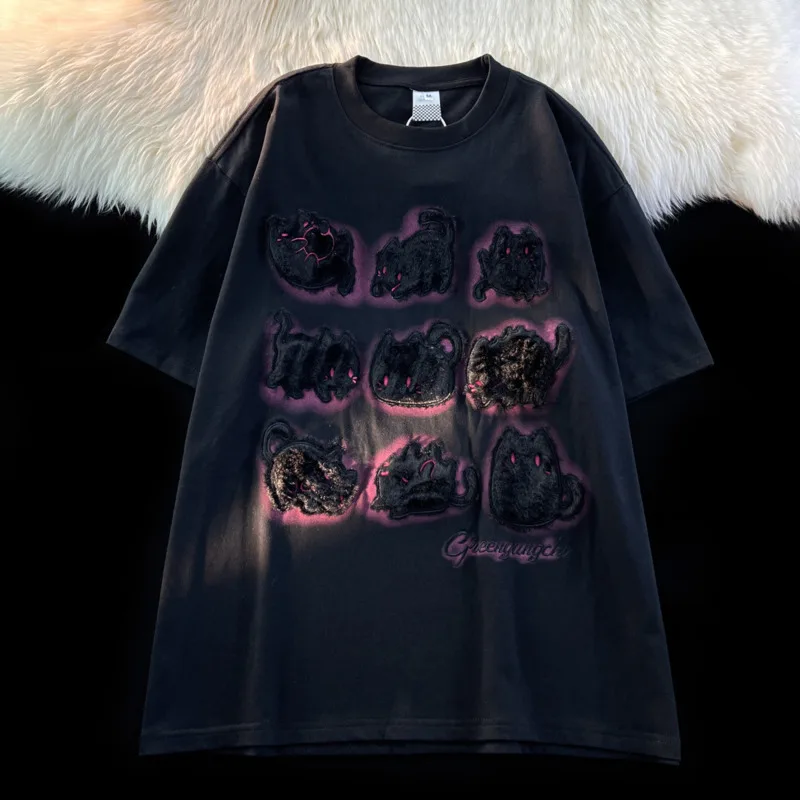 Женская футболка с принтом кошки