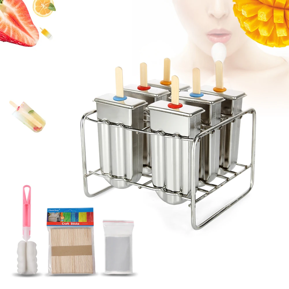 

Ice Lolly Mold Stainless Steel Popsicle Mold Ice Cream Mould with Stainless Steel Stick Holder 1 1 1 1 1 1 1