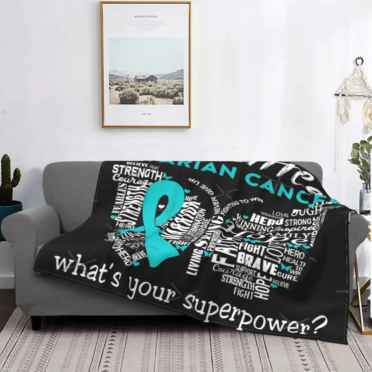 

Manta de batalla contra el cáncer de ovario Guerrero I, para cama colcha, manta a cuadros para bebé, manta Kawaii para pickick