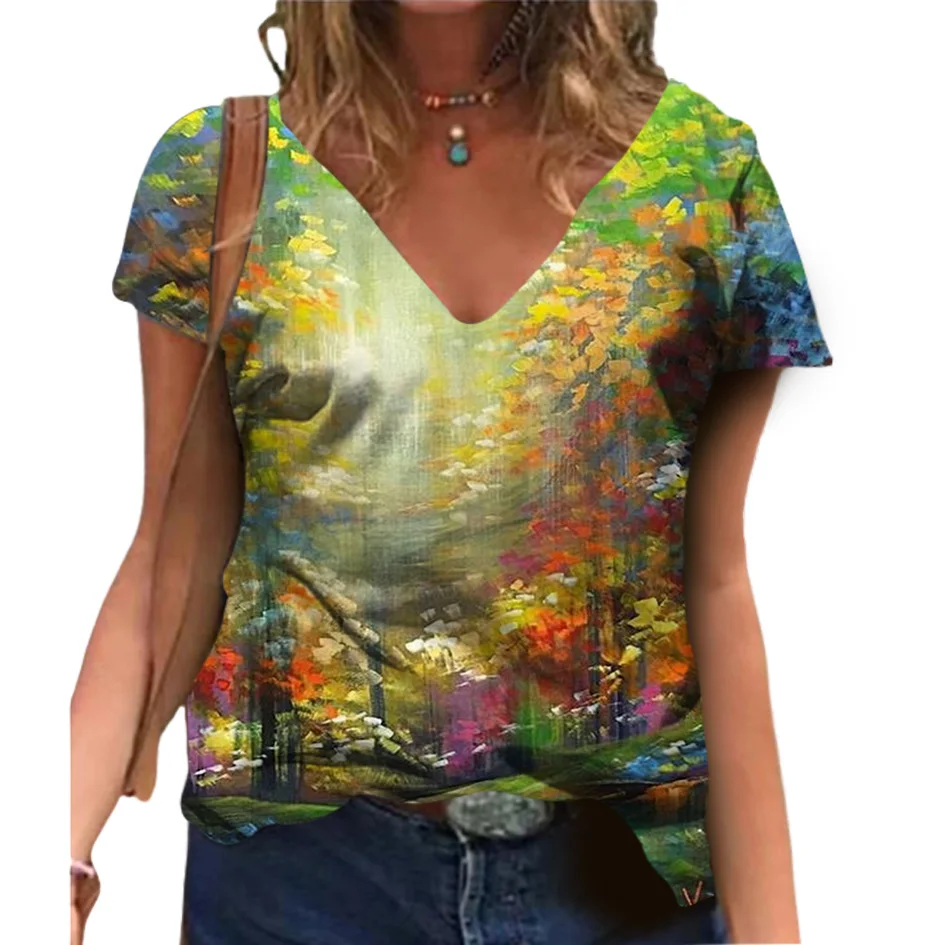 

Футболка женская оверсайз с 3d-изображением бабочек и графического принта