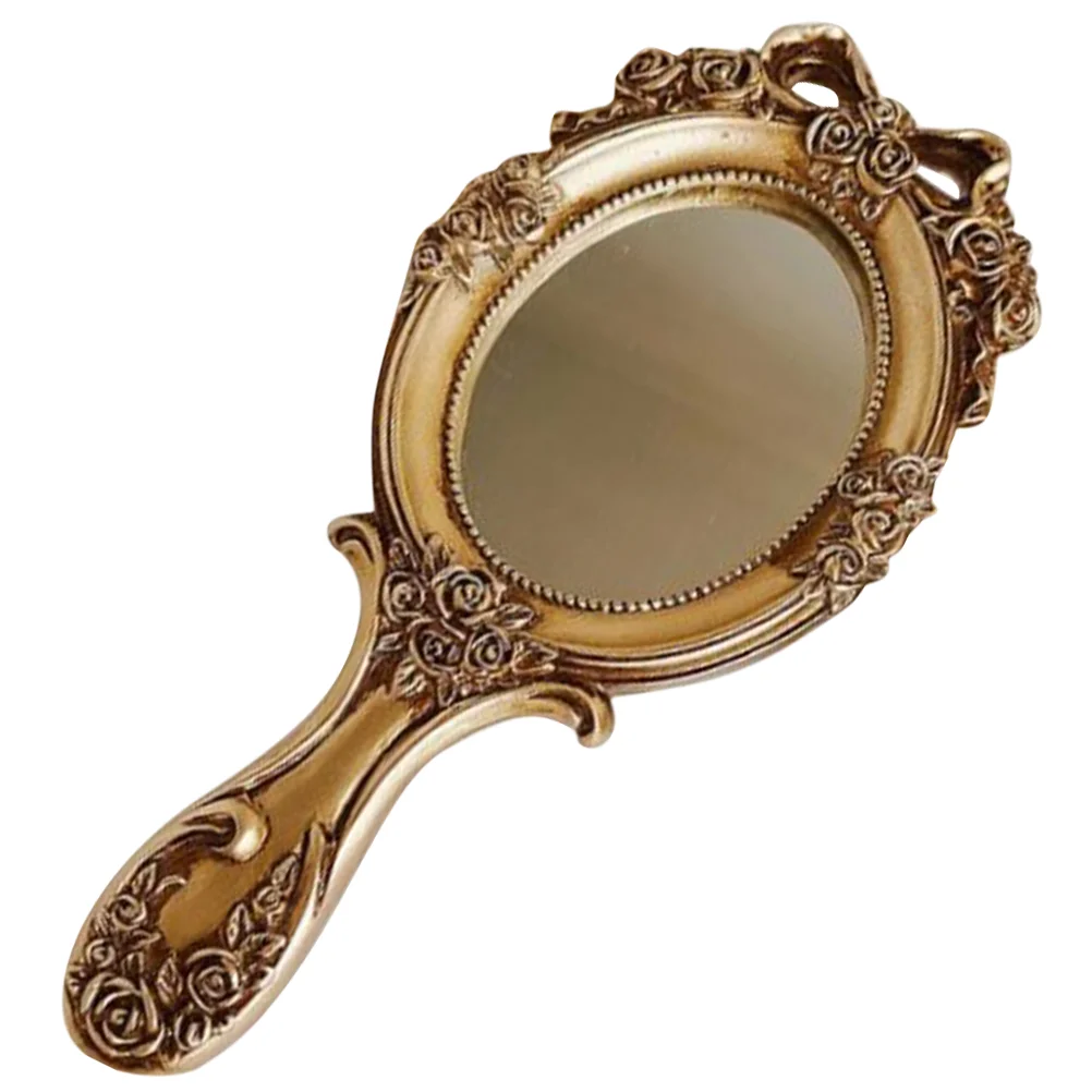 

Tool Small Mirror Delicate Handheld Chic Mirrors With Handle Portable Travel Retro
