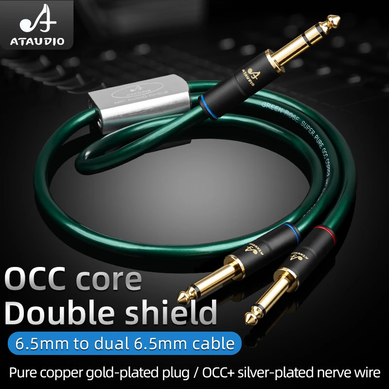 

Высококачественный стерео аудио кабель ATAUDIO типа «папа» 6,35 мм на двойной 6,5 мм, аудио кабель 6,35 мм на двойной 6,35 мм «папа», моно штекер для Amp м...