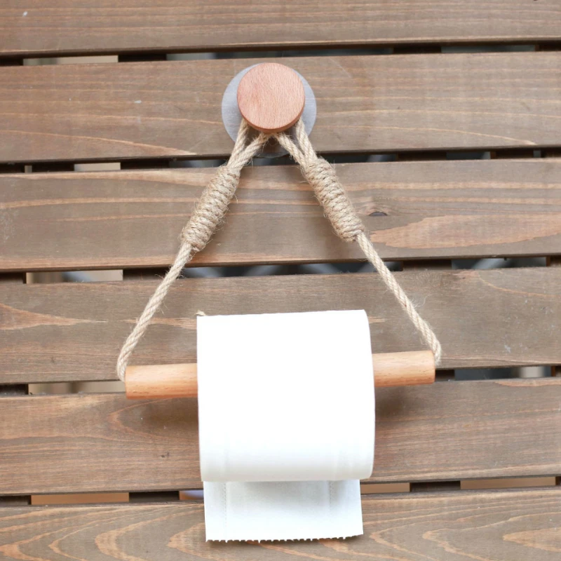 

Nail-free Toilet Rolling Paper Holders Dispenser Towel Rack Bathroom Towel Hook Hemp Color Bathroom Bath Shelf Organazer