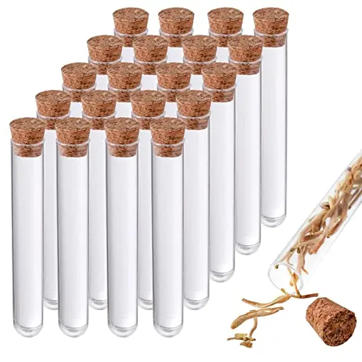 

20Pcs Test Tubes Portable School Lab Supplies Storage Tube Container