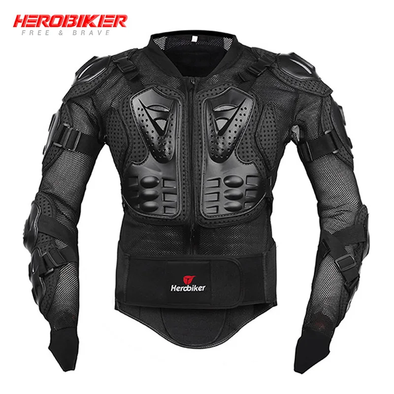 HEROBIKER Sports Motorcycle Armor Protector Jacket Body Support Bandage Motocross Guard Brace Protective Gears Chest Protection