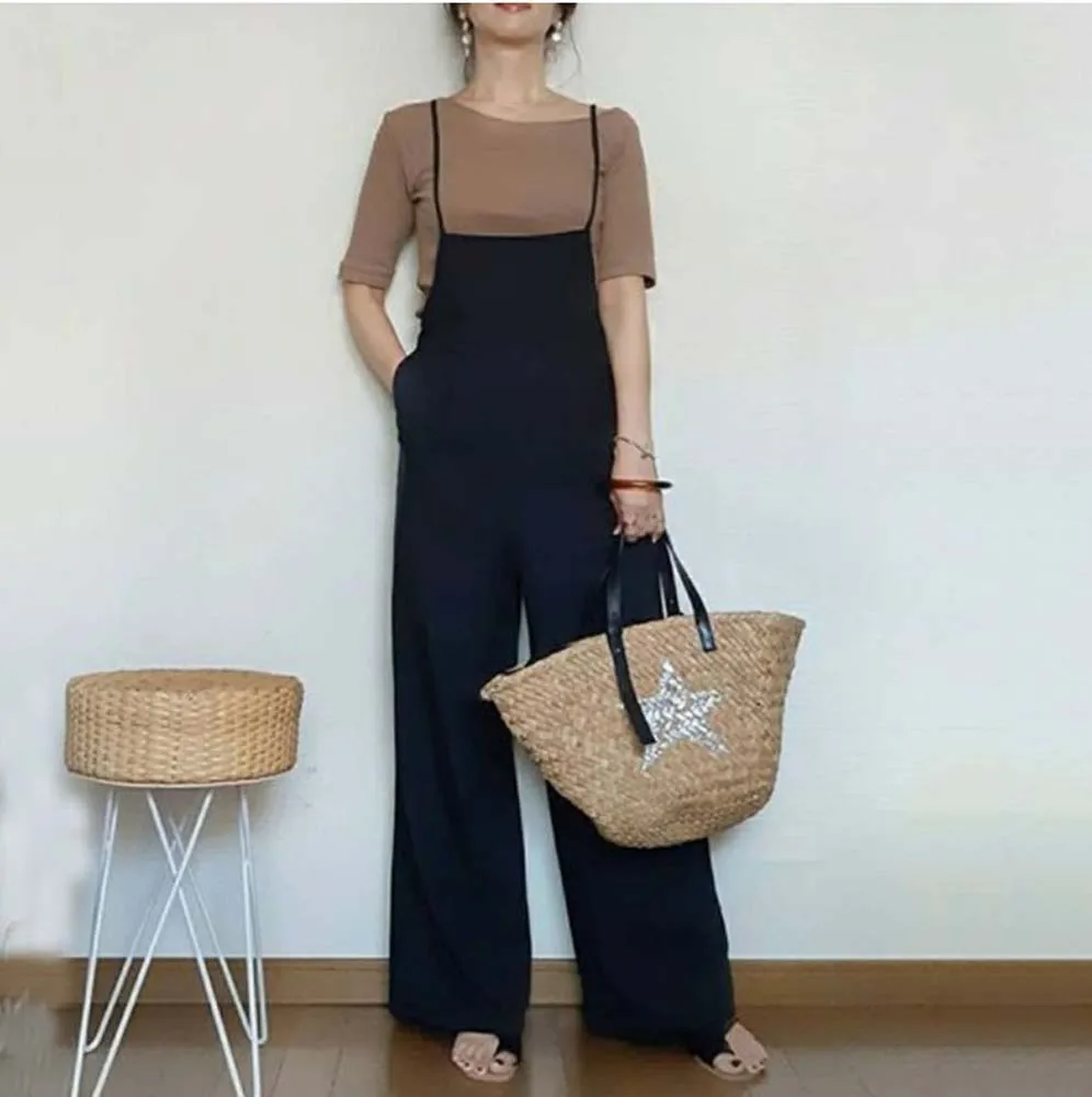 

Комбинезон тонкий с широкими штанинами, на шнуровке, Модный молодежный комбинезон, Новинка лета 2022, Корея, Япония