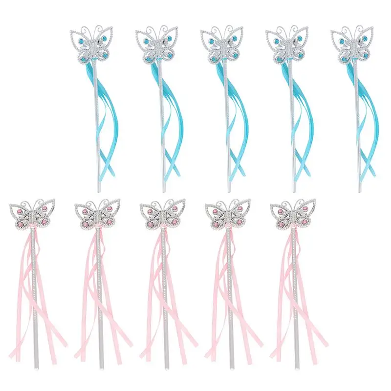

10Pcs Butterflies Fairy Wands Angel Fairy Stick Toys Girls Dress-up Ornament Party Halloween Princess Cosplay Props Girl Gift