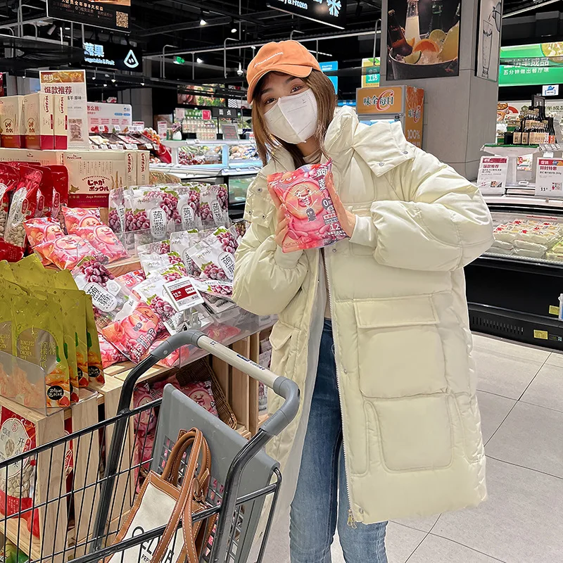 Winter Women Mid-long Parkas Jackets Pattern Coat Female Winter Outwear Windproof Jacket Parkas Casual Pockets Thick Warm Hooded