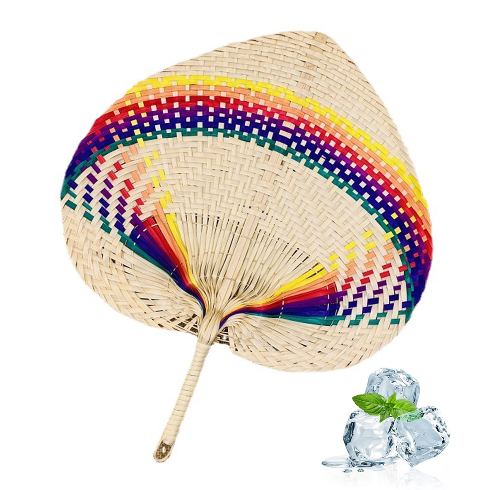 

Ручной Веер из ротанга, экологичный веер из пальмовых листьев, изысканный элегантный веер для ручного плетения, ручной декоративный веер ру...