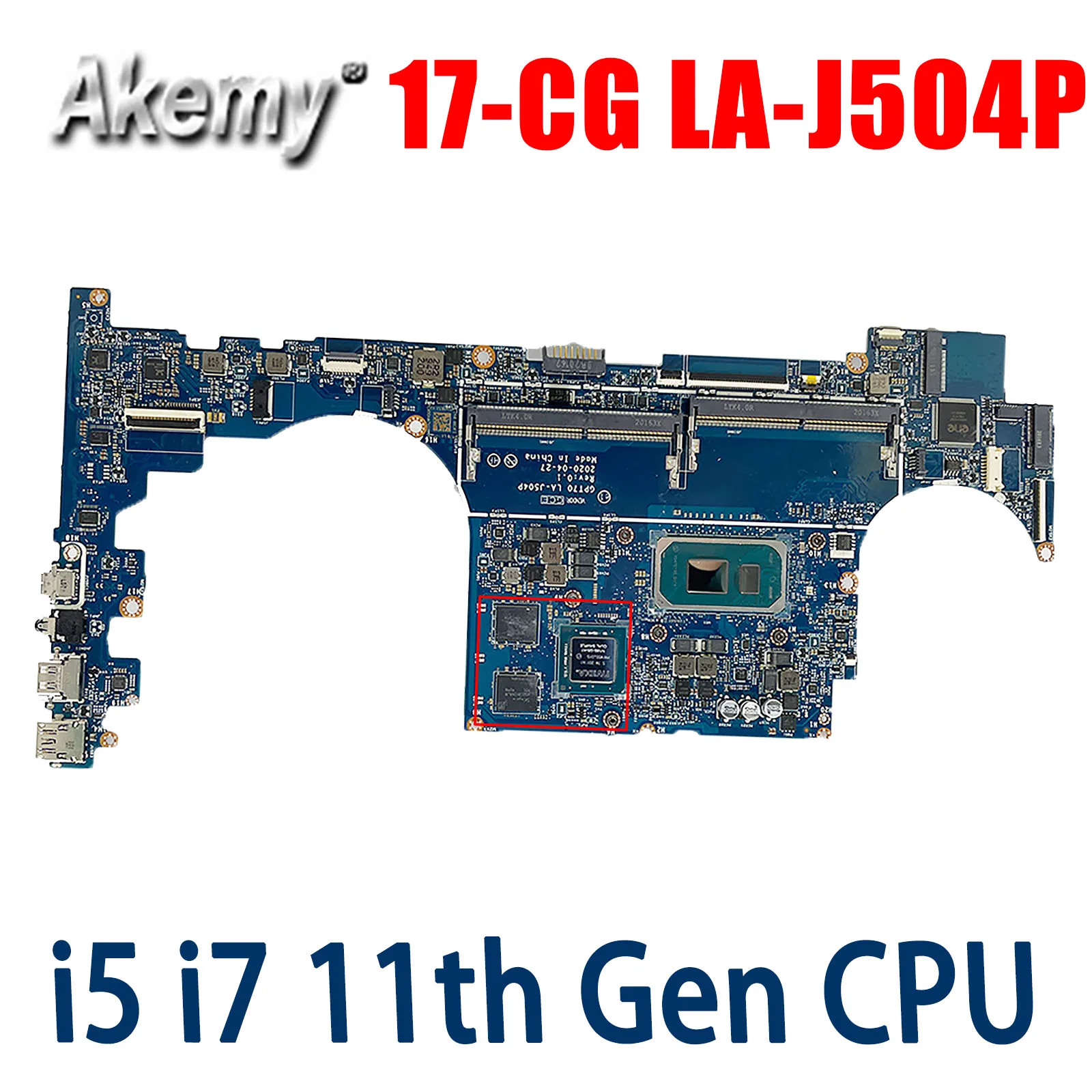 

Laptop Motherboard LA-J504P for HP 17-CG 17T-CG with i7-1165G7 i5-1135G7 MX450 4GB Fully Tested and Works Perfectly