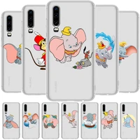 disney cute dumbo anime transparent clear phone case for huawei honor 20 10 9 8a 7 5t x pro lite 5g etui coque hoesjes comic