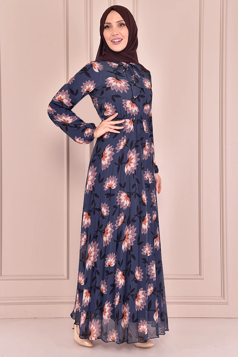

String Detail Chiffon Dress Oil VBR7369