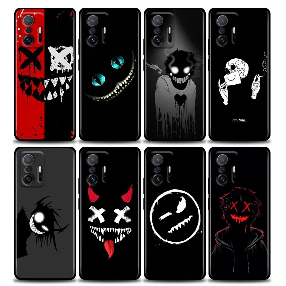 

Phone Case for Xiaomi Mi 11i 12 12X 11 11X 11T Case Poco X3 NFC M3 Pro F3 GT M4 Silicone Cover Smile Skeleton Devil Anime