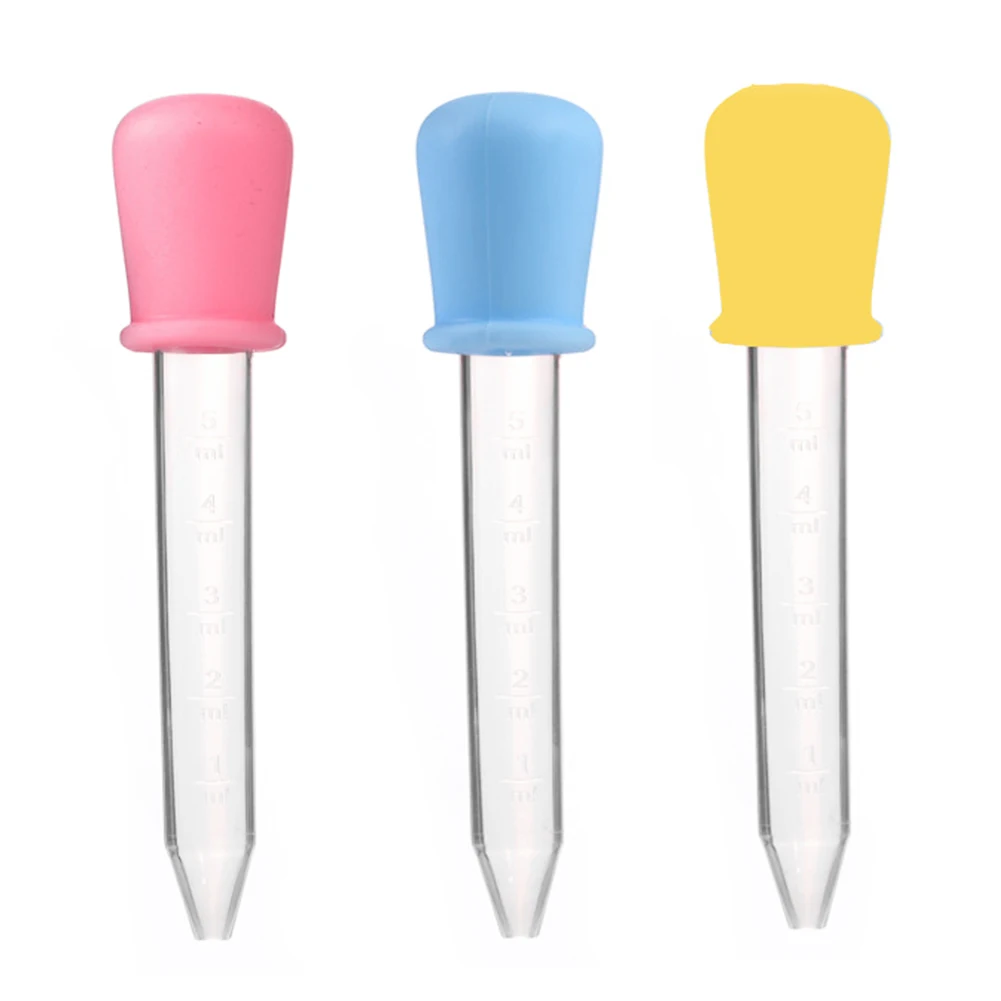 

8pcs/pack Silicone Eyedropper Medicine Dispenser Non-toxic Feeder 5ml Liquid Droppers 12cm Portable Plastic For Baby Infants