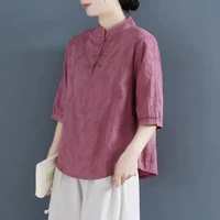 summer traditional chinese womens clothing tang hanfu spring autumn shirt blouse loose leisure top vintage t shirt tea service