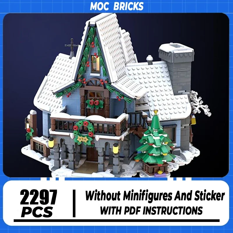 

Moc Building Block Santa's Visit Model Technology Brick DIY Assembly Modular City Street View Toy For Holiday Gift