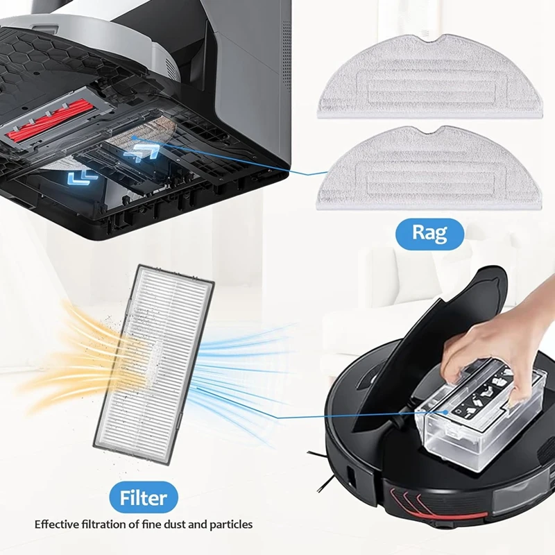 Аксессуары для Roborock S7 Maxv Ultra Pro аксессуары пылесоса робота щетка швабра фильтр Hepa