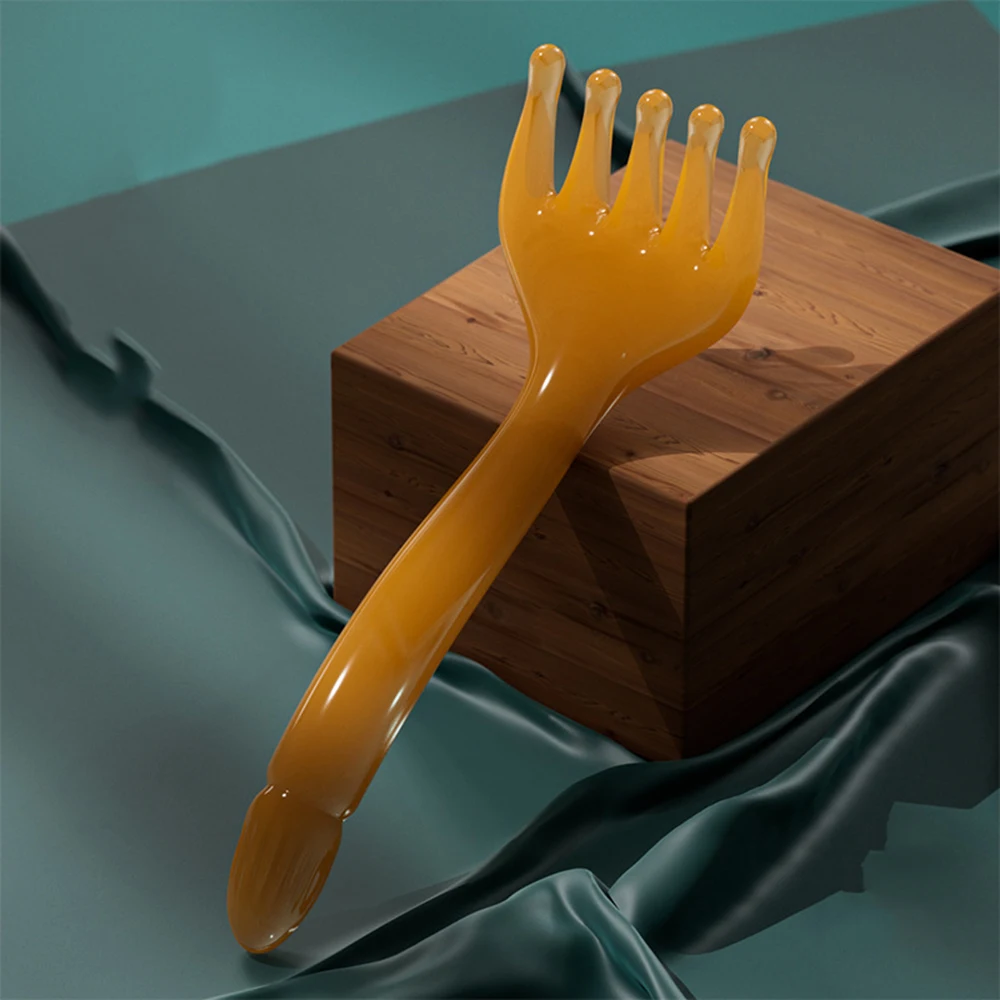 Массажер для головы из смолы кожи Гуа Ша тела шеи ног массаж с пятью когтями