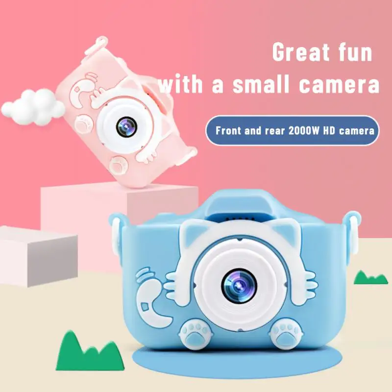 

Cartoon Dual Selfie Video Game 2.0 Inches Color Screen 1080p Hd Children Digital Camera Cute Kids Camera Birthday Gift