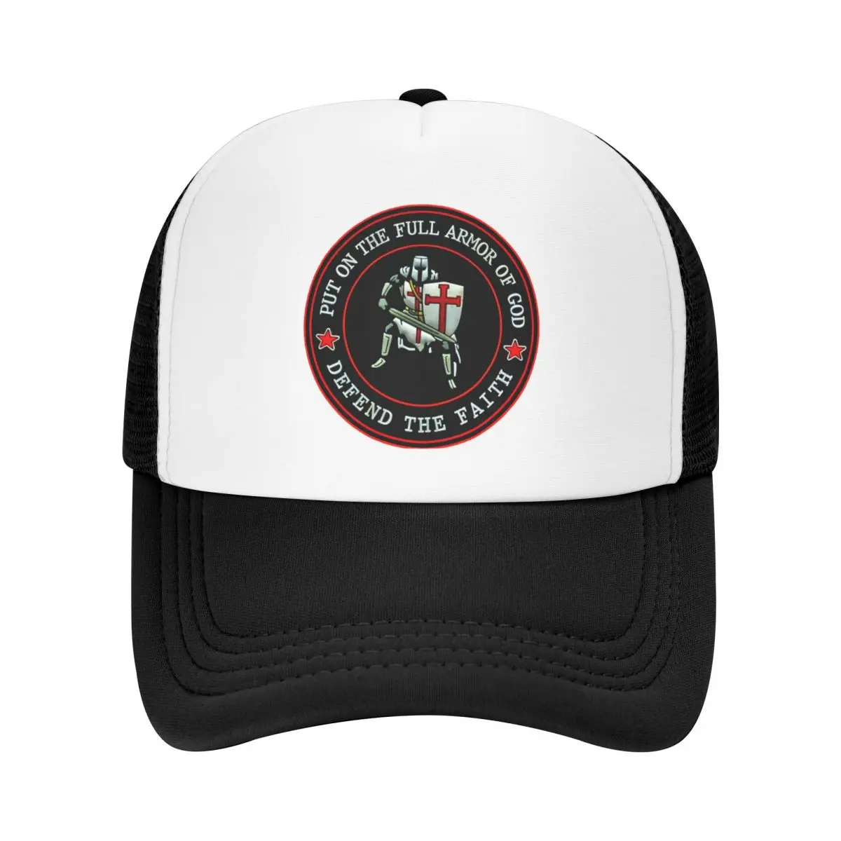 

Christian Knights Templar Crusader Cross Trucker Hat for Men Women Custom Adjustable Adult Baseball Cap Summer Snapback Caps