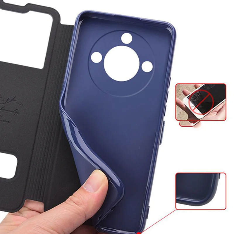 Чехол для Honor X9C 5G Роскошь Видовое окно Магнитный Чехол-флип X 9C Кожаный чехол HonorX9C