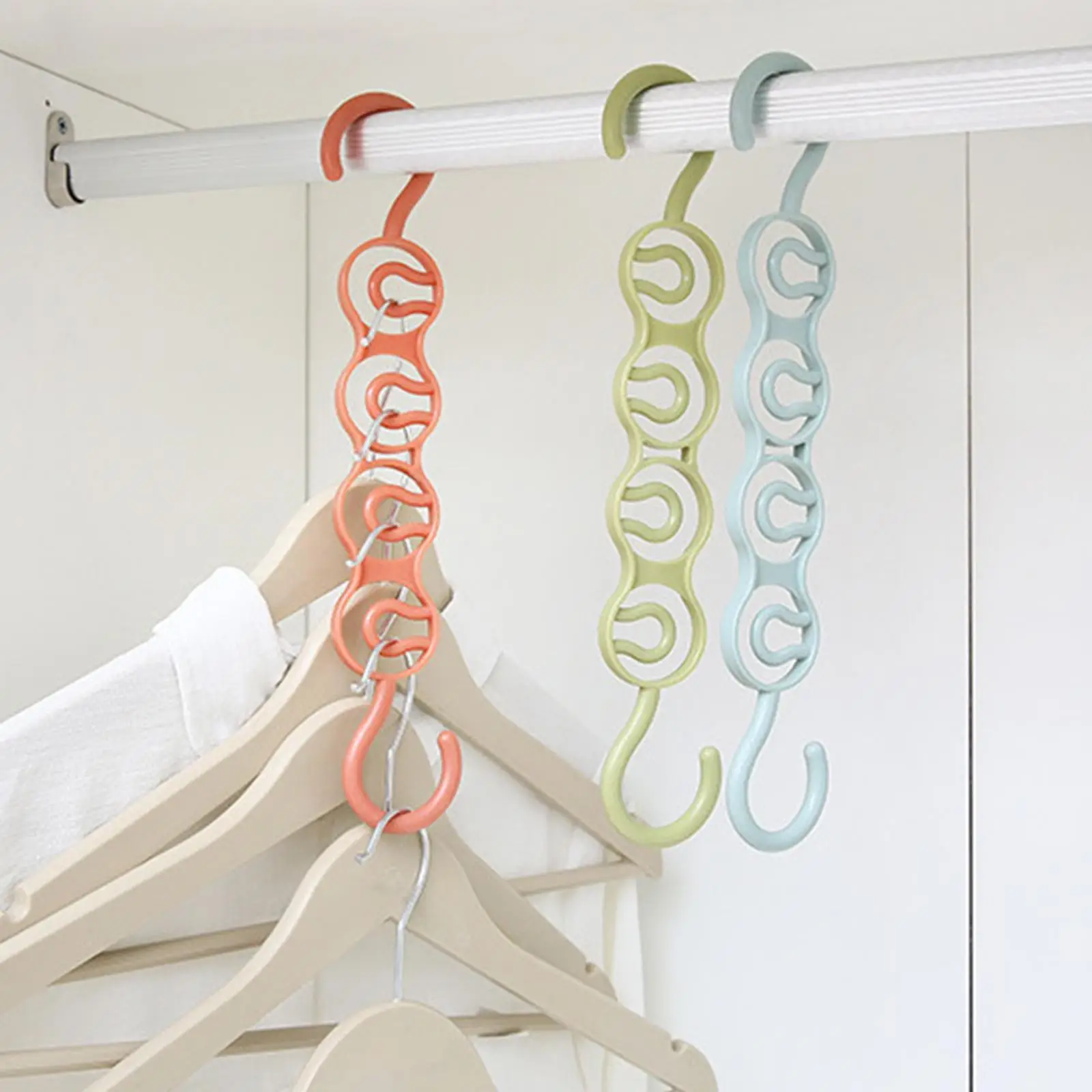 

Home Multi-functional Multi-layer Wardrobe Space-saving Rack Storage Clothes Organize And Upper To Hanger Four-hole Lower H L1H8