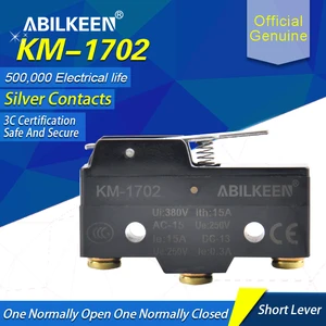 ABILKEEN 1 PCS Micro Switch 2/3Pin NO/NC Mini Micro Switch 5A 250VAC KM-1702 Roller Arc lever Snap Action Push Micro switches