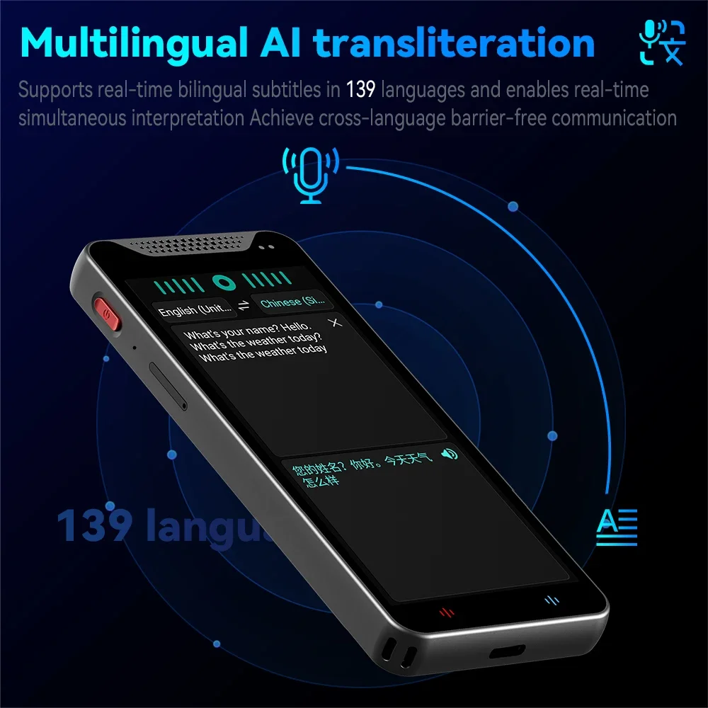 głosem A30 4G Smart Translator Tourism Conversion Translation Device Language w czasie rzeczywistym