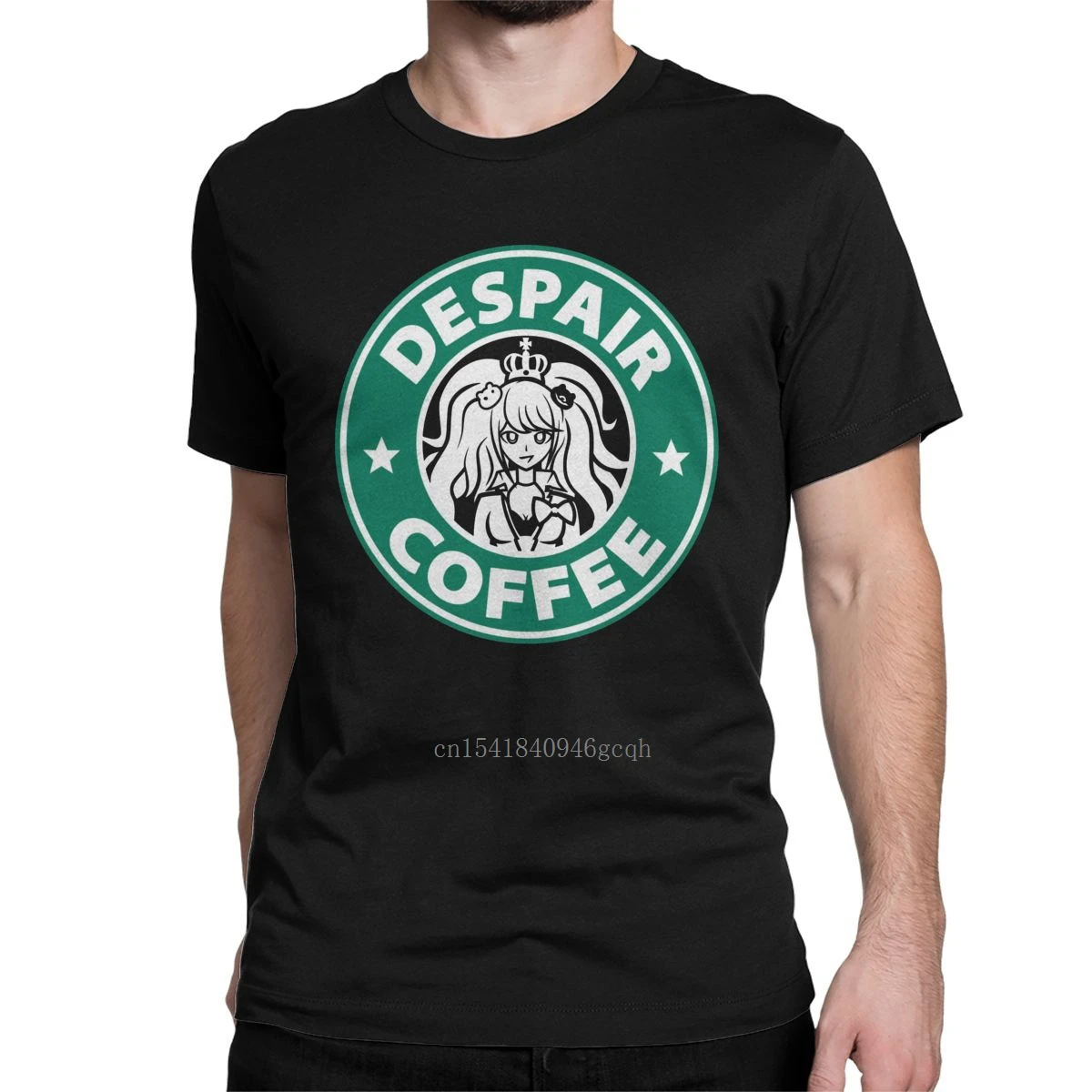 

Fashion Despair Coffee Danganronpa T-Shirts for Men Round Neck 100% Cotton T Shirt Videogame Anime Short Sleeve Tee Gift Clothes