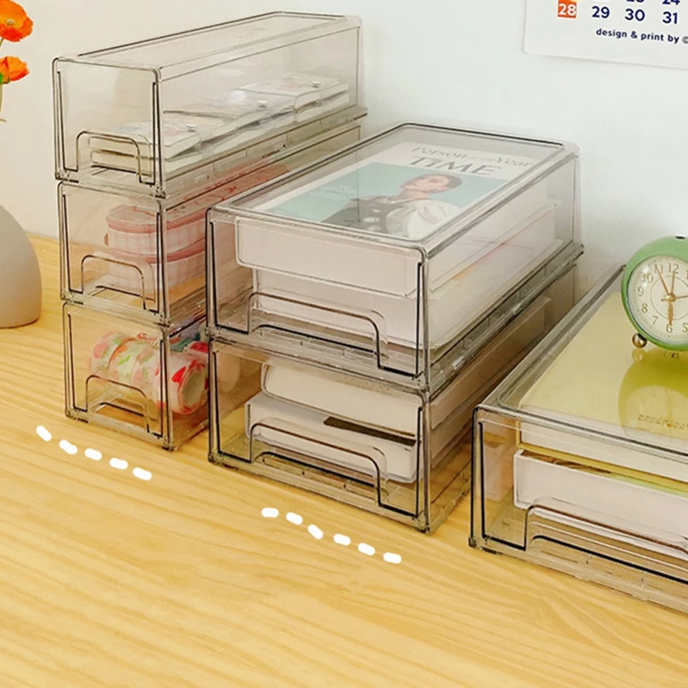 Настольный ящик для хранения пыленепроницаемый прозрачный пластиковый