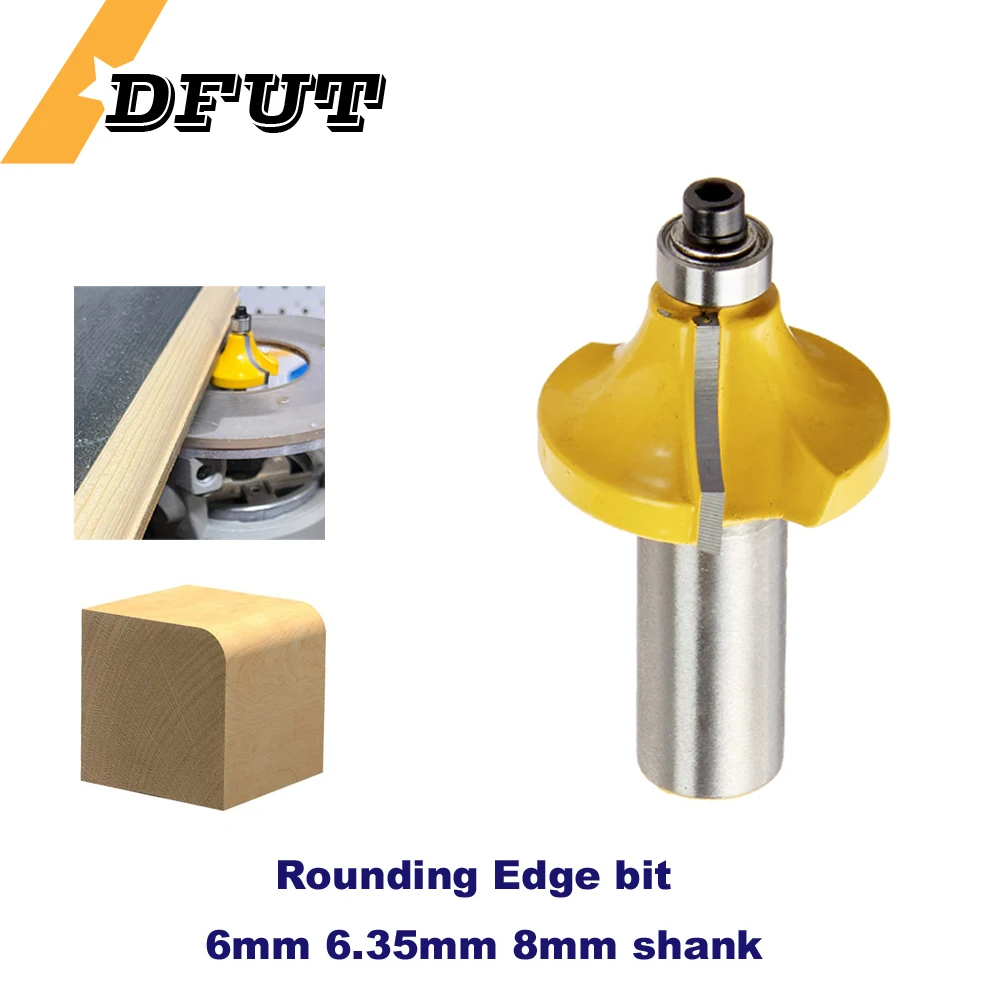 

6mm/6.35mm/8mm Shank Rounding Edge bit Corner Rounding Over Router Bit With Bearing Wood Milling Cutter Tungsten Carbide Tool