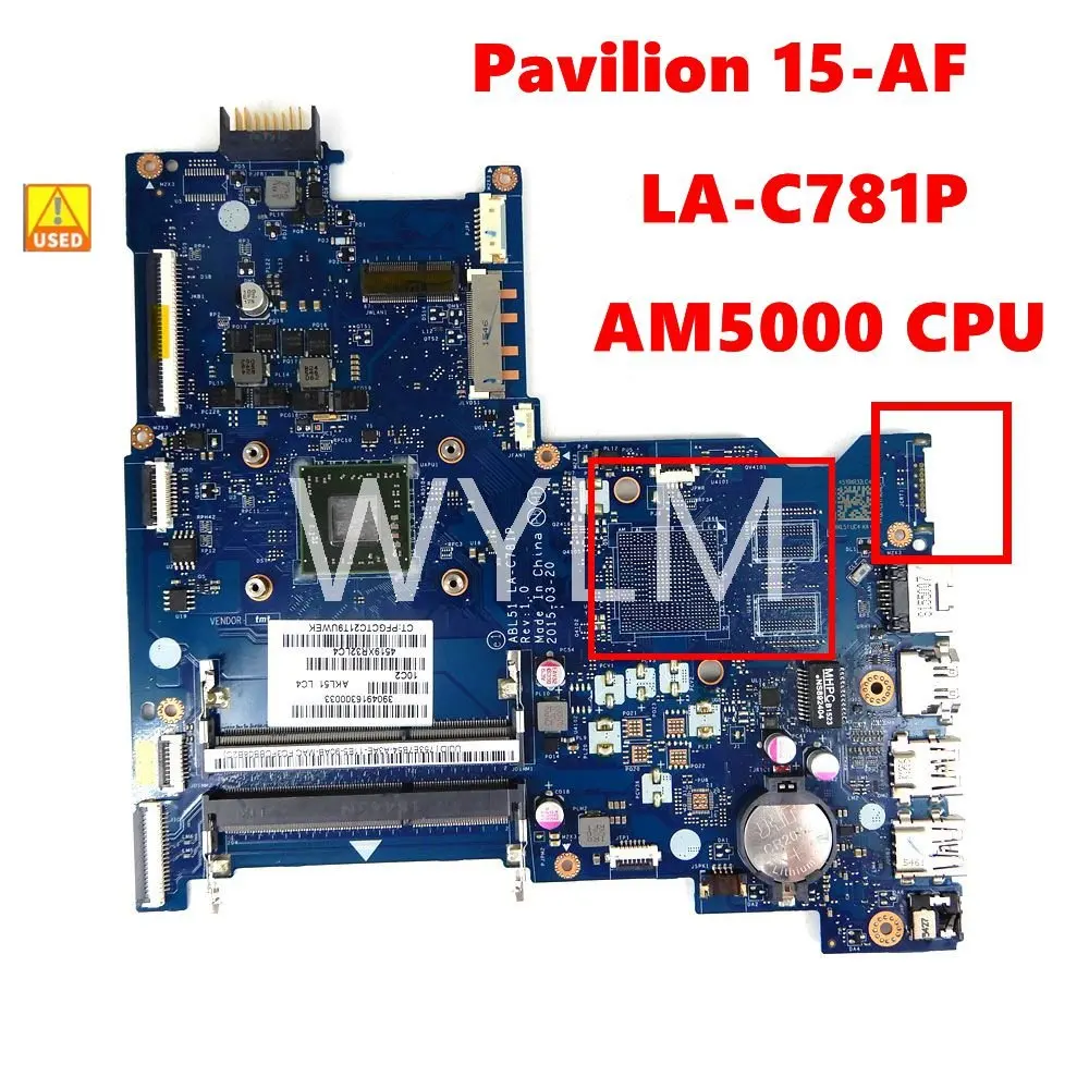 

ABL51 LA-C781P AM5000 CPU Mainboard For HP Pavilion 15-AF 255 G4 Laptop Motherboard tested 100% Used