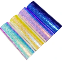 stars pattern embossed faux leather sheets holographic iridescent fabric for bag jewelry box wallet bows crafts diy 30135cm