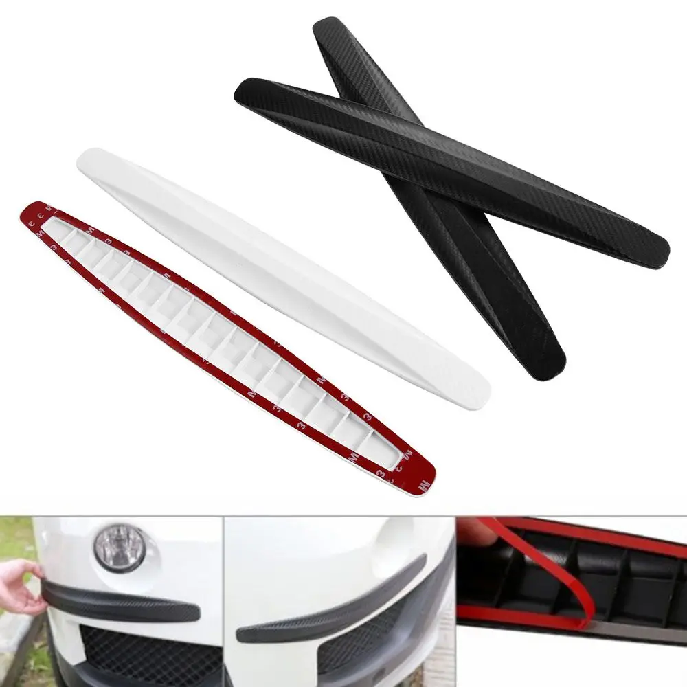 

2Pcs New Body Carbon Fiber Side Car Bumper Protector Door Anti-collision Strip Scratch Guard Corner Sticker