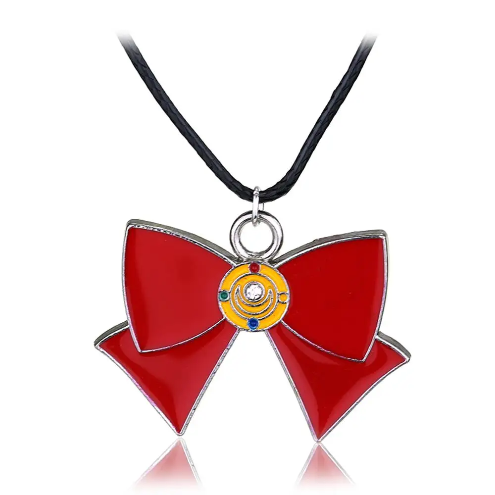 

Anime Sailor Moon Necklace Bow Tie Metal Pendant Rope Chain Neck Chain Collar Cosplay Kawaii Jewelry Decoration Accessories Gift