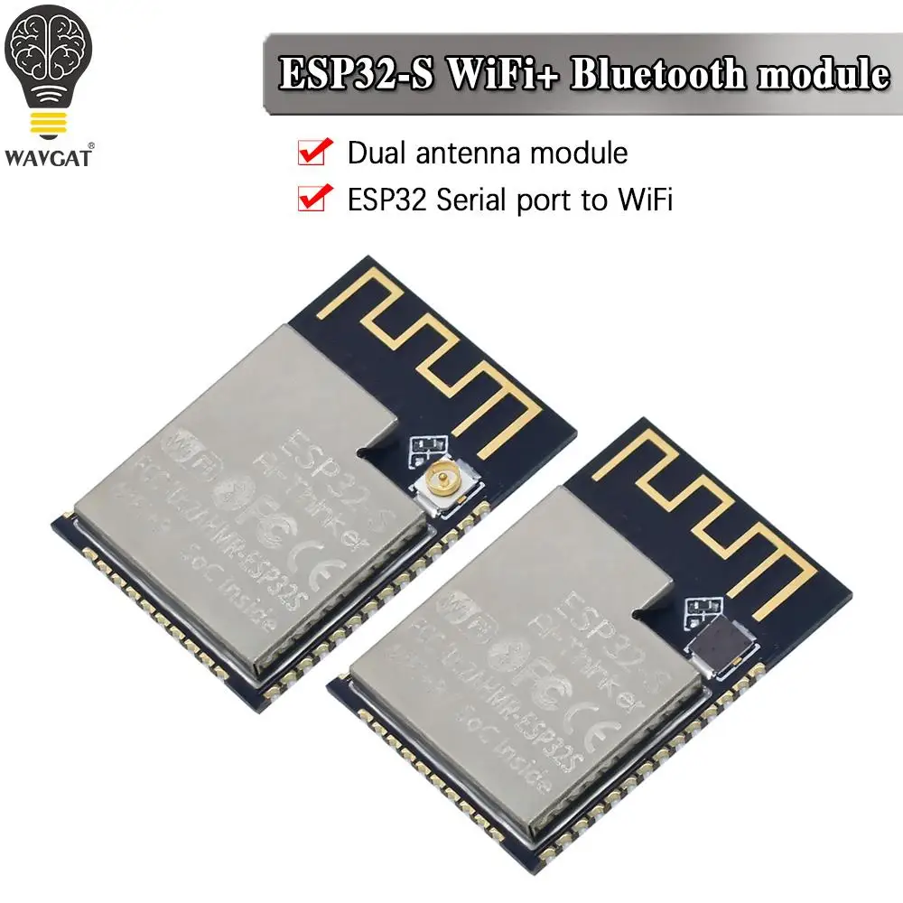 Новый модуль Wi-Fi + Bluetooth, оригинальный Серийный порт ESP32 для Wi-Fi/модуль с двойной антенной/фотомодуль